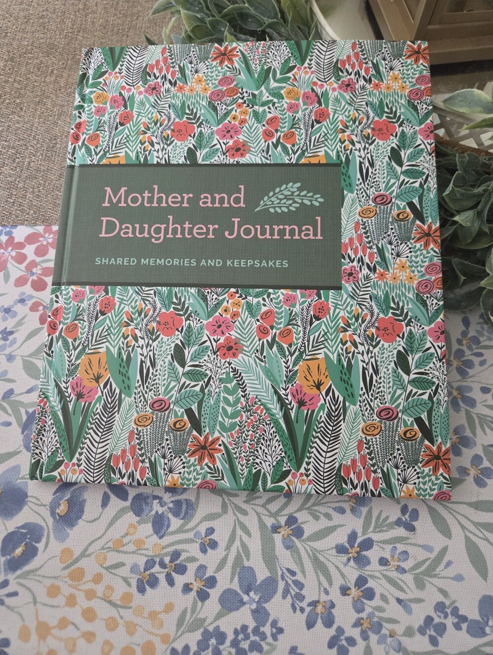 Mother and Daughter Journal — Floral Green and Pink Keepsake Notebook